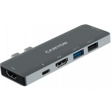 Концентратор Canyon 1*Type C PD100W+2*HDMI+1*USB3.0+1*USB2.0+1*SD+1*TF (CNS-TDS05B)