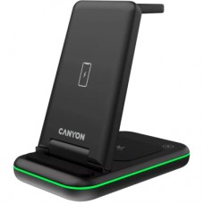 Зарядний пристрій Canyon WS- 304 Foldable 3in1 Wireless charger (CNS-WCS304B)