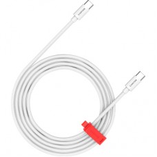 Дата кабель USB-C to USB-C 2.0m CC60AB 60W Braided White Canyon (CND-CC60AB20W)