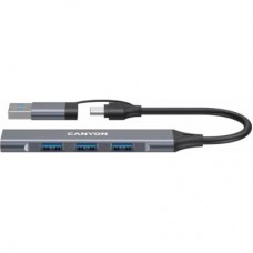 Концентратор Canyon hub DS-02 4in1 USB-A/C Grey (CNS-TDS02G)