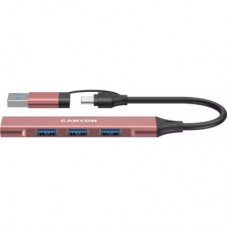 Концентратор Canyon hub DS-02 4in1 USB-A/C Pink (CNS-TDS02P)