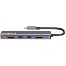 Концентратор Canyon hub DS-18 5in1 USB-C Grey (CNS-TDS18)