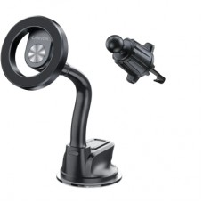 Універсальний автотримач Canyon Magnetic car holder OnGrip 12 suction + air vent Black (CNS-CCHM12)
