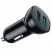 Зарядное устройство Choetech car 2хUSB-A 36W QC black (C0051-BK)