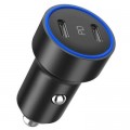 Зарядное устройство Choetech car 2хUSB-C 40W PD black (С0054-BK)