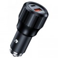Зарядное устройство Choetech car USB-A/USB-C 63W QC3.0/PD/PPS black (TC0010-BK)