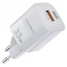 Зарядное устройство Choetech GaN USB-A/USB-C 33W QC3.0/PD/PPS (PD5006-EU-WH)