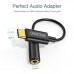 Переходник USB-C to 3.5m stereo-audio (CDLA) Choetech (AUX003-BK)