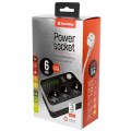 Мережевий фільтр живлення ColorWay CW-CHЕ36B, 3 розетки/6USB Black 1.8M (CW-CHE36B)