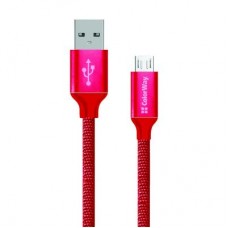 Дата кабель ColorWay Кабель Colorway USB - МicroUSB 2.1А 1м червоний (CW-CBUM002-RD)