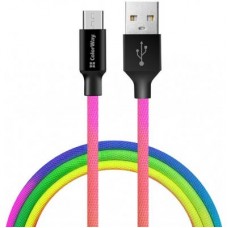 Дата кабель USB 2.0 AM to Micro 5P 1.0m multicolor ColorWay (CW-CBUM017-MC)