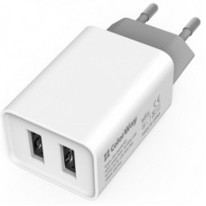 Зарядное устройство ColorWay 2USB AUTO ID 2.1A (10W) (CW-CHS015-WT)