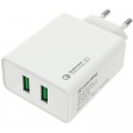 Зарядний пристрій ColorWay 2USB Quick Charge 3.0 (36W) (CW-CHS017Q-WT)