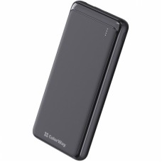 Батарея універсальна ColorWay 10 000 mAh Slim (USB QC3.0 + USB-C Power Delivery 18W) Black (CW-PB100LPG3BK-PD)