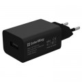 Зарядний пристрій ColorWay 1USB AUTO ID 2A (10W) black + cable Type C (CW-CHS012CC-BK)