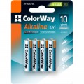 Батарейка ColorWay AAA LR03 Alkaline Power (лужні) * 4 blister (CW-BALR03-4BL)