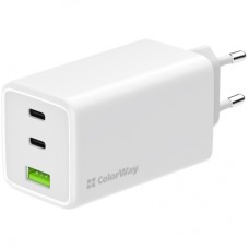 Зарядний пристрій ColorWay C101B GaN Mini 100W PD PPS 2xUSB-C + USB-A white (CW-CHS061PD-WT)