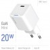 Зарядний пристрій ColorWay C101C GaN Mini 20W PD PPS USB-C white (CW-CHS059PD-WT)