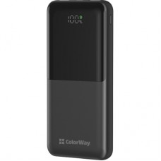 Батарея універсальна ColorWay 10 000 mAh PD/22.5W, QC/3.0, LCD, Black (CW-PB100LPB3BK-PDD)