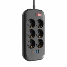 Сетевой фильтр питания ColorWay CW-CHE64PDB 6 роз, 4USB (CW-CHE64PDB)