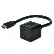 Кабель мультимедийный HDMI F to 2xHDMI M Digitus (AK-330400-002-S)