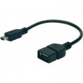 Дата кабель USB 2.0 AF to mini-B 5P OTG 0.2m Digitus (AK-300310-002-S)