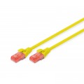 Патч-корд 0.5м, CAT 6 UTP, AWG 26/7, Cu, LSZH, yellow Digitus (DK-1617-005/Y)