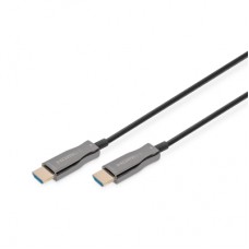 Кабель мультимедийный HDMI M to HDMI M 15m 4K AOC hybrid-fiber black Digitus (AK-330125-150-S)