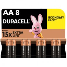 Батарейка Duracell AA лужні 8 шт. в упаковці (5000394006522 / 81417083 / 81480361)