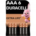 Батарейка Duracell AAA лужні 6 шт. в упаковці (5000394107472 / 81483511)