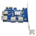 Адаптер Dynamode PCI-E x1-x16 to 4 PCI-E USB3.0 (RX-riser-card-PCI-E-1-to-4)