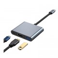 Концентратор Dynamode USB-C 3-in-1 1xHDMI 4K + 1xUSB 3.0 + 1xUSB-C PD 87W (Multiport USB-C 3-in-1 dark grey)
