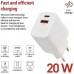 Зарядное устройство EMOS V02G20 1xUSB-A + 1xUSB-C PD20W GaN (V02G20)