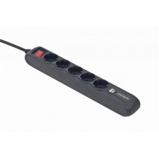 Сетевой фильтр питания EnerGenie SPG5-U2-5 Power strip with USB charger, 5 sockets, (SPG5-U2-5)