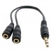 Кабель мультимедийный mini Jack 3.5mm M to 2xmini Jack 3.5mm F 0.2m Extradigital (KBA1680)