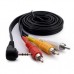 Кабель мультимедійний 3.5mm M to 3xRCA M 1.5m 90° corner Extradigital (KBV1732)