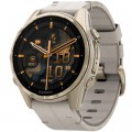 Смарт-годинник Garmin fenix 8 43mm, AMOLED, Saph, SftGldSS/FogGryLeatherBnd, Excl, GPS (010-02903-40)
