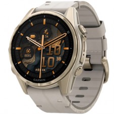 Смарт-годинник Garmin fenix 8 43mm, AMOLED, Saph, SftGldSS/FogGryLeatherBnd, Excl, GPS (010-02903-40)