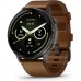 Смарт-годинник Garmin Venu 4 (45mm), Black w/ Slate + Leather, GPS смарт-годинник (010-03014-03)