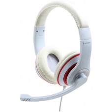 Наушники Gembird MHS-03 White/Red (MHS-03-WTRD)