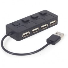 Концентратор Gembird USB 2.0 4 ports switch black (UHB-U2P4-05)