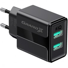 Зарядное устройство Grand-X 5V 2,4A USB Black (CH-15B)