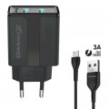 Зарядное устройство Grand-X CH-15UMB (5V/2,1A + DC cable 2,4А USB -> Micro USB 1m) Black (CH-15UMB)