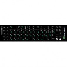 Наклейка на клавіатуру Grand-X 68 keys Cyrillic green, Latin white (GXDPGW)