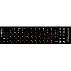 Наклейка на клавіатуру Grand-X 68 keys Cyrillic orange, Latin white (GXDPOW)