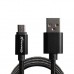 Дата кабель USB 2.0 AM to Micro 5P 1.0m Black/Black Grand-X (FM01BB)