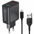 Зарядное устройство Grand-X QC3.0 18W + Lightning cable (CH-650L)