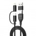 Дата кабель USB-C + USB-A to Lightning + Micro 5P + USB-C 1.0m 2.4-3A black Grand-X (PX-41B)