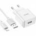 Зарядное устройство HOCO C106A charger set(iP) White (6931474783899)