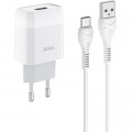 Зарядное устройство HOCO C72A Glorious single port charger set(Type-C) White (6931474713018)